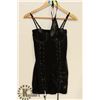 Image 1 : PEEKABOO 2PC WOMENS BLACK LACE HALTER TOP STYLE