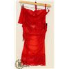 Image 1 : PEEKABOO 3PC WOMENS RED LACE INTIMATE NIGHTWEAR