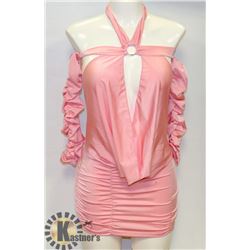 PEEKABOO 1PC WOMENS PINK LONG SLEEVE OPEN FRONT