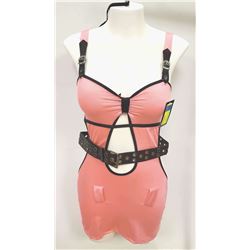 PEEKABOO 3PC WOMENS PINK & BLACK ADULT COCKTAIL
