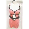 Image 1 : PEEKABOO 3PC WOMENS PINK & BLACK ADULT COCKTAIL