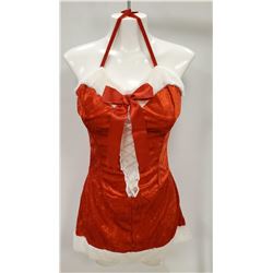 PEEKABOO 2PC WOMENS RED SANTA THEMED ADULT OUTFIT