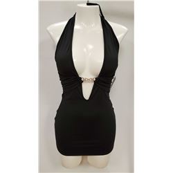 PEEKABOO 2PC WOMENS BLACK COCKTAIL DRESS. SIZE 4-5