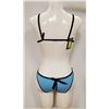 Image 2 : PEEKABOO 1PC WOMENS BLUE & BLACK ADULT OUTFIT.