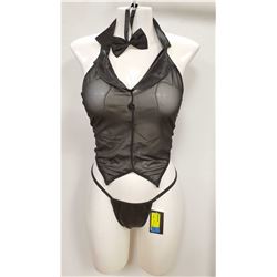 PEEKABOO 3PC WOMENS BLACK SHEER INTIMATE