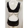 Image 2 : PEEKABOO 2PC WOMENS BLACK METALLIC & CHAIN
