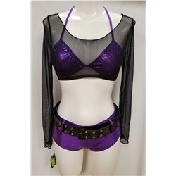 PEEKABOO 4PC WOMENS METALLIC PURPLE BIKINI W/