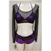 Image 1 : PEEKABOO 4PC WOMENS METALLIC PURPLE BIKINI W/