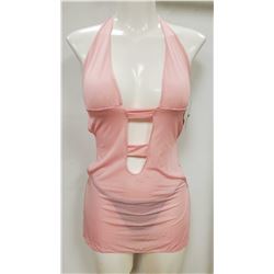 PEEKABOO 2PC WOMENS PINK COCKTAIL OUTFIT W/