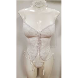 PEEKABOO 5PC WOMENS COSTUME; WHITE BRIDAL THEMED