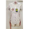 Image 1 : PEEKABOO 3PC WOMENS COSTUME; WHITE & RED NURSE
