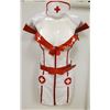 Image 1 : PEEKABOO 5PC WOMENS COSTUME; WHITE & RED NURSE