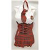 Image 1 : PEEKABOO 3PC WOMENS COSTUME; RED PLAID & WHITE