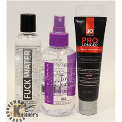 BUNDLE OF 3 ASSORTED ADULT GELS, LUBRICANTS &