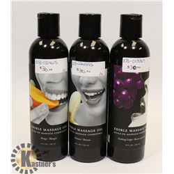BUNDLE OF 3 237ML EDIBLE MASSAGE OILS; GUSHING