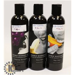 BUNDLE OF 3 237ML EDIBLE MASSAGE OILS; GUSHING