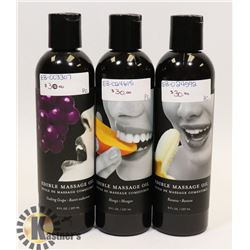 BUNDLE OF 3 237ML EDIBLE MASSAGE OILS; GUSHING