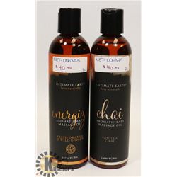 BUNDLE OF 2 INTIMATE EARTH 8OZ MASSAGE OILS;