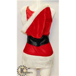 3PC WOMENS RED ADULT SANTA THEMED HOODED COSTUME