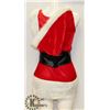 Image 1 : 3PC WOMENS RED ADULT SANTA THEMED HOODED COSTUME