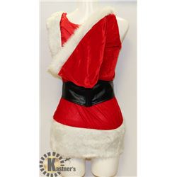 3PC WOMENS RED ADULT SANTA THEMED HOODED COSTUME