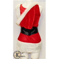 3PC WOMENS RED ADULT SANTA THEMED HOODED COSTUME