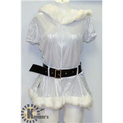 PEEKABOO 3PC WOMENS SILVER SEQUINS WINTER THEMED