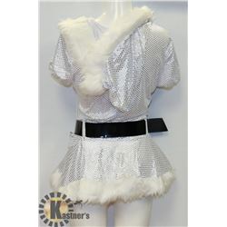 PEEKABOO 3PC WOMENS SILVER SEQUINS WINTER THEMED