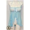 Image 1 : WOMENS 2PC BABY BLUE W/ LACEINTIMATE