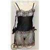 Image 1 : WOMENS 2PC SHEER BLACK & BROWN/ WHITE