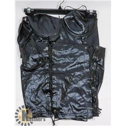 PEECABOO 2PC WOMENS BLACK LACE UP FRONT ADULT