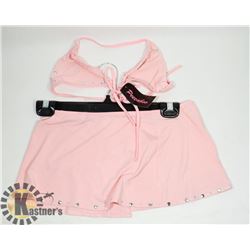 PEECABOO 2PC WOMENS BABY PINK & SILVER STUDDED
