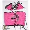 Image 1 : PEECABOO 3PC WOMENS HOT PINK & BLACK LACE UP