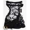 Image 1 : PEECABOO 1PC WOMENS SHEER BLACK & SEQUINS ADULT