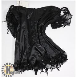 PEECABOO 2PC WOMENS SHEER BLACK & SEQUINS