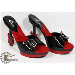 VIVID WOMENS GUITASR-11 BLACK  STRAPPED OPEN TOE