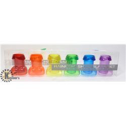 ADULT NOVELTY RAINBOW SHOT GLASS SET.