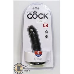 KING COCK BLACK 6" DILDO - STRAP ON COMPATIBLE