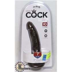 KING COCK BLACK 7" DILDO - STRAP ON COMPATIBLE