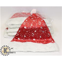 LARGE BAG OF NEW SANTA HATS W/ STARS