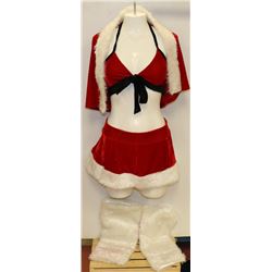 PEECABOO 5PC WOMENS ADULT THEMED RED SANTA COSTUME