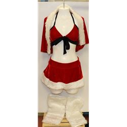 PEECABOO 5PC WOMENS ADULT THEMED RED SANTA COSTUME