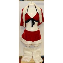 PEECABOO 5PC WOMENS ADULT THEMED RED SANTA COSTUME