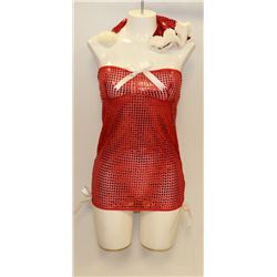 PEECABOO 3PC WOMENS ADULT THEMED RED SANTA COSTUME
