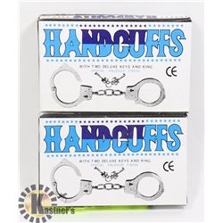 LOT OF 2 PAIRS OF HANDCUFFS WITH KEYS