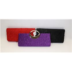 BUNDLE OF 3 WOMENS COCKTAIL CLUTCH PURSES;