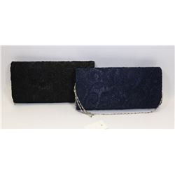 BUNDLE OF 2 WOMENS COCKTAIL CLUTCH PURSES;