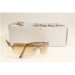 TRAY OF 12 DESIGNER STYLE SUNGLASSES; GOLD