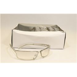 TRAY OF 12 DESIGNER STYLE GLASSES; SILVER
