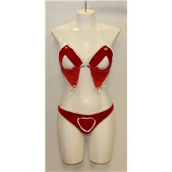 PEECABOO 2PC WOMENS RED SANTA THEMED COSTUME.